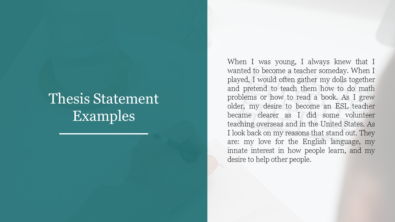 Free - Creative Thesis Statement Examples Slide Template Designs